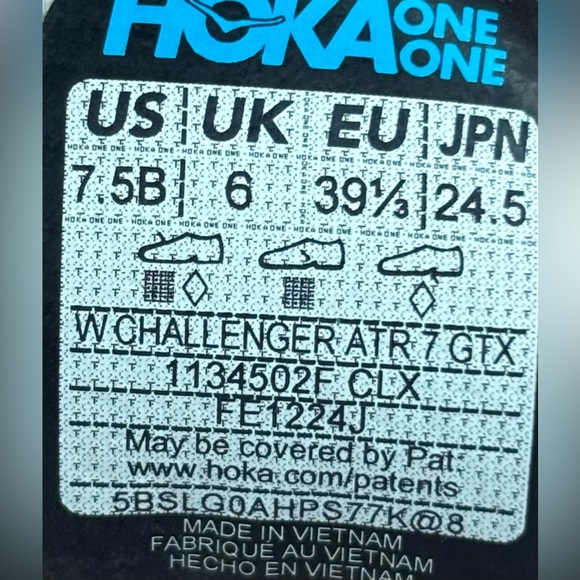 Hoka One One Challenger ATR 7 GTX Running Shoes 1134502F-CLX Women’s Size 7.5 - Picture 6 of 6